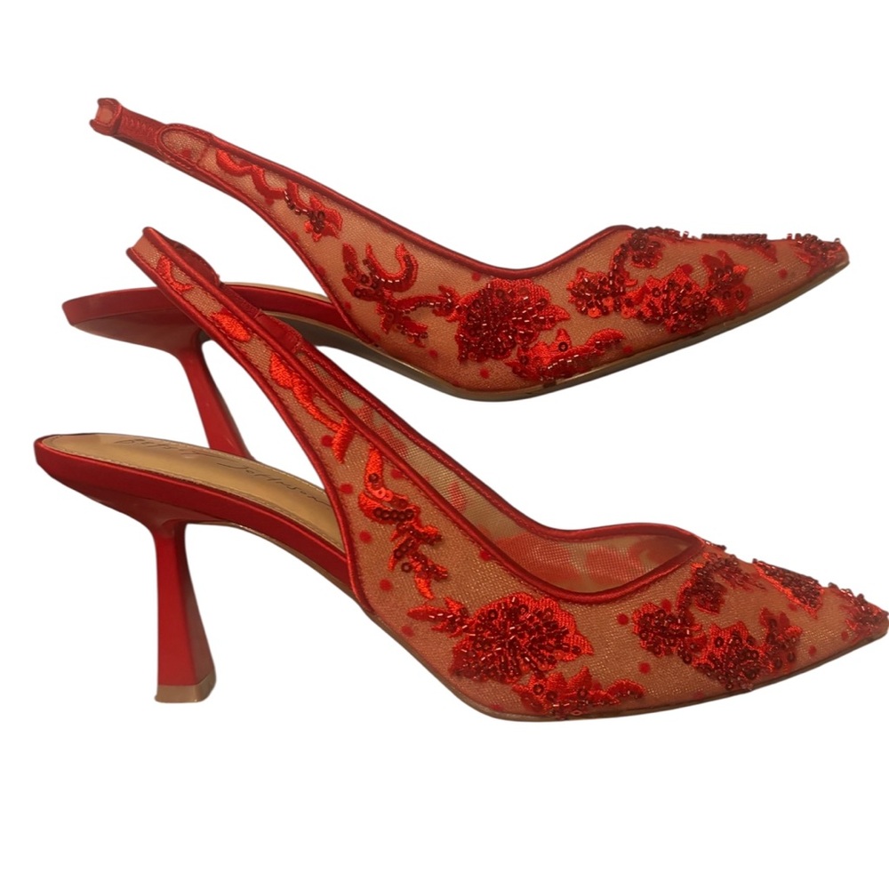 Size 8 Betsey Johnson “Nikki” red heels